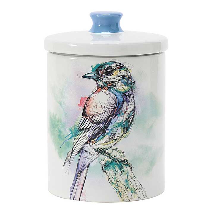 enesco abby diamond bird art stoneware treat jar