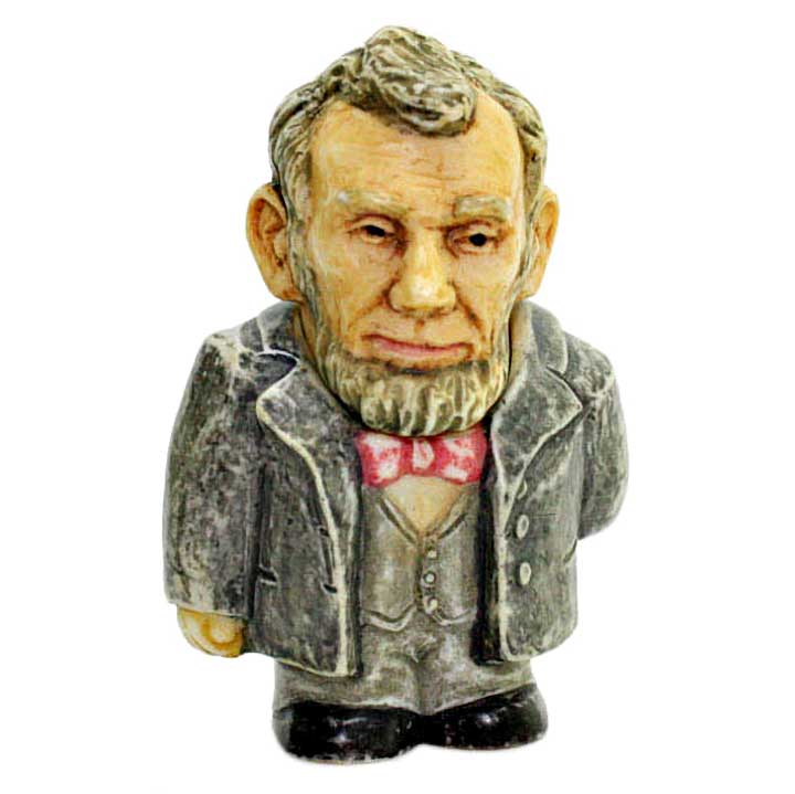 Harmony Ball Kingdom Abraham Lincoln historical Pot Belly box figurine, front view