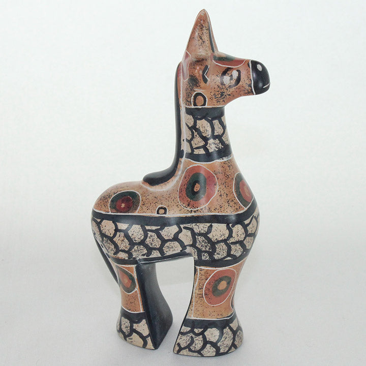 Kisii soapstone African giraffe figurine right side view