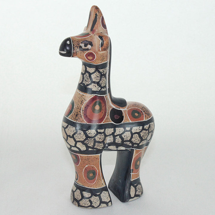 Kisii soapstone African giraffe figurine left side view