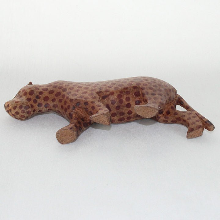 carved wood leopard figurine bottom