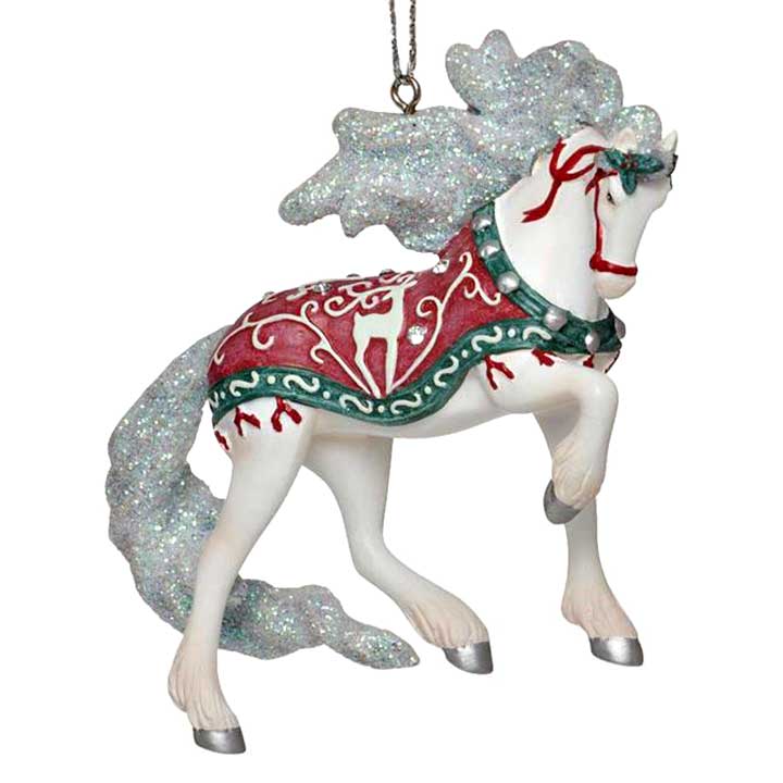 6012852 trail of painted ponies 2023 christmas wonder horse ornament - front, right view