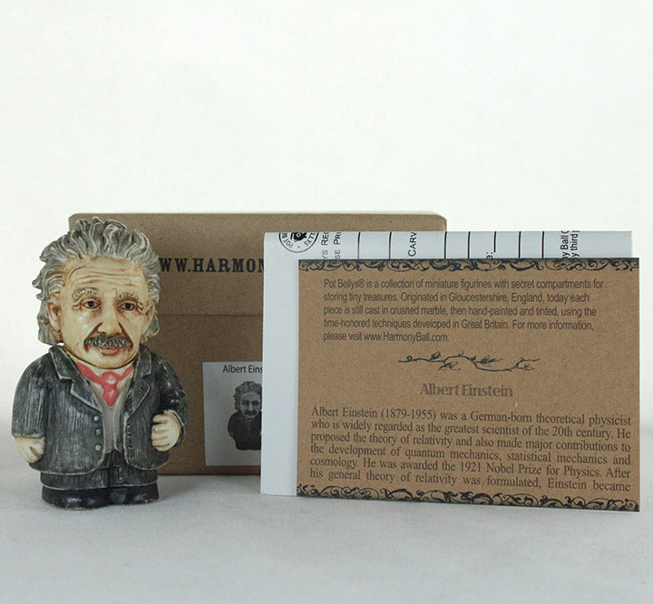 harmony ball albert einstein historical pot belly with box, information card, registration card