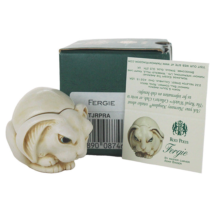 harmony kingdom adam binder fergie rabbit roly polys with box and tent card