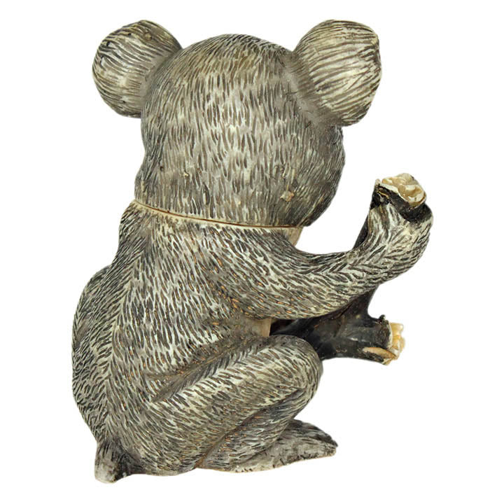 harmony ball kingdom fuzzy koala pot belly box figurine - back view