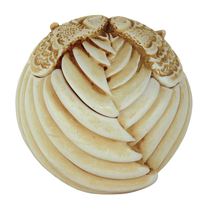 back view of harmony kingdom adam binder TJRPOW mostel owl roly polys box figurine