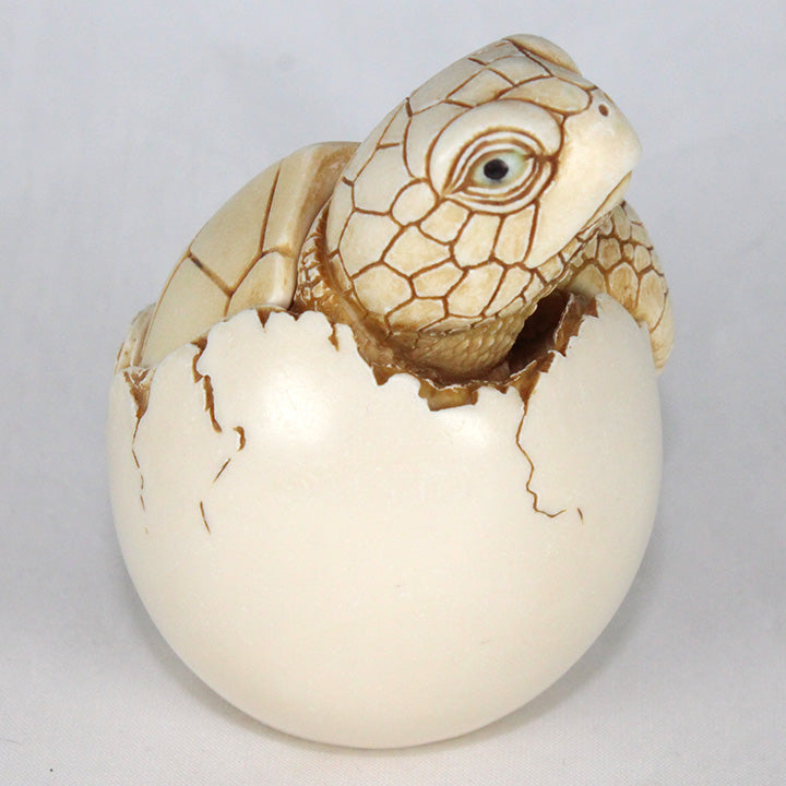 top right view of Adam Binder new dawn baby sea turtle box figurine