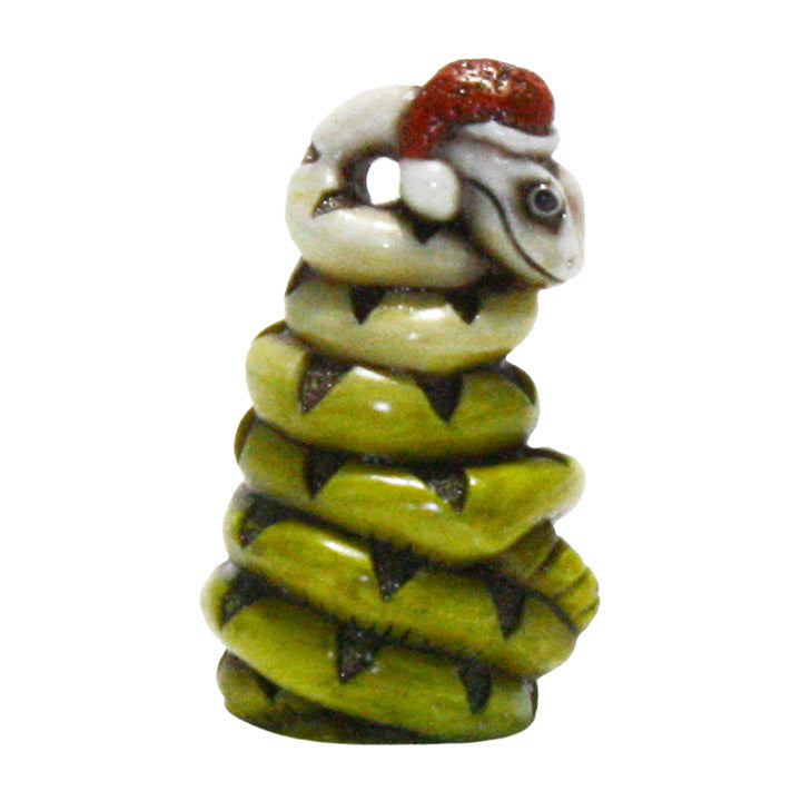 Harmony Kingdom Nick's Nightmare ombre green snake in santa hat pendant