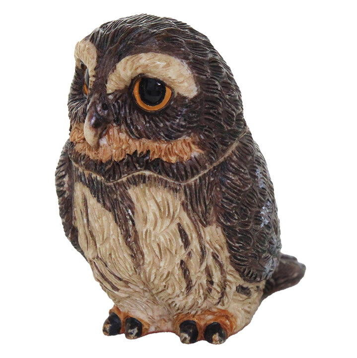 left side view of harmony ball kingdom PBZOW6 pygmy owl pot bellys