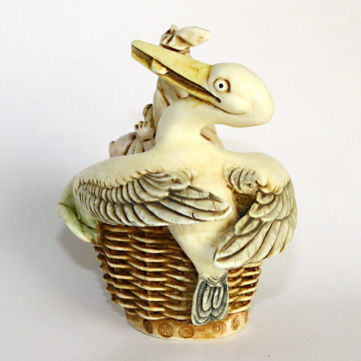 harmony kingdom special delivery stork and baby treasure jest back view