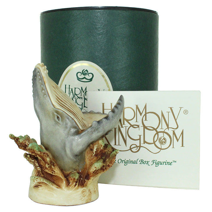 Harmony Kingdom Splash Down humpback whale with cylinder box and COA