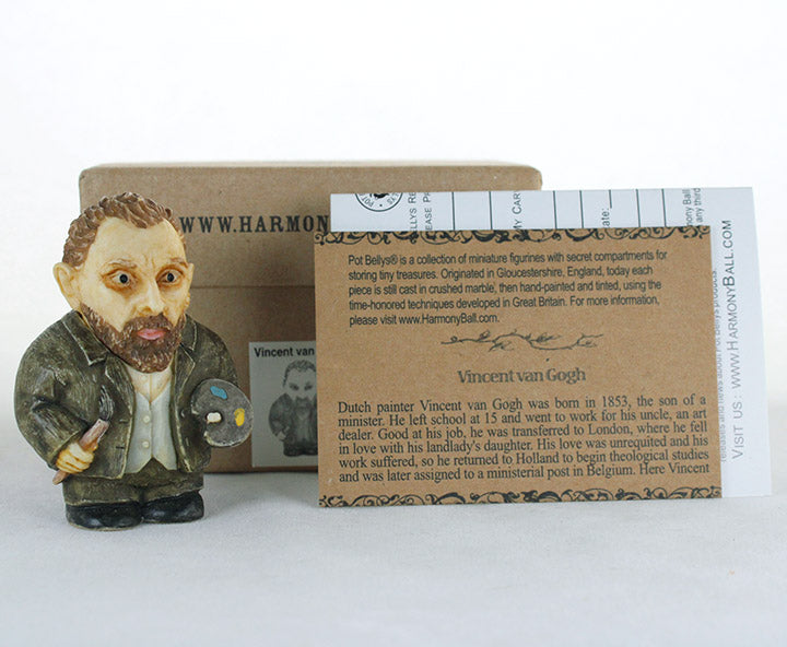 harmony ball vincent van gogh historical pot belly with box, collector card, registration card