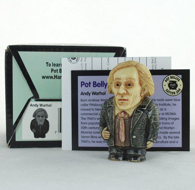 harmony ball andy warhol historical pot belly with box, trading card, registration card