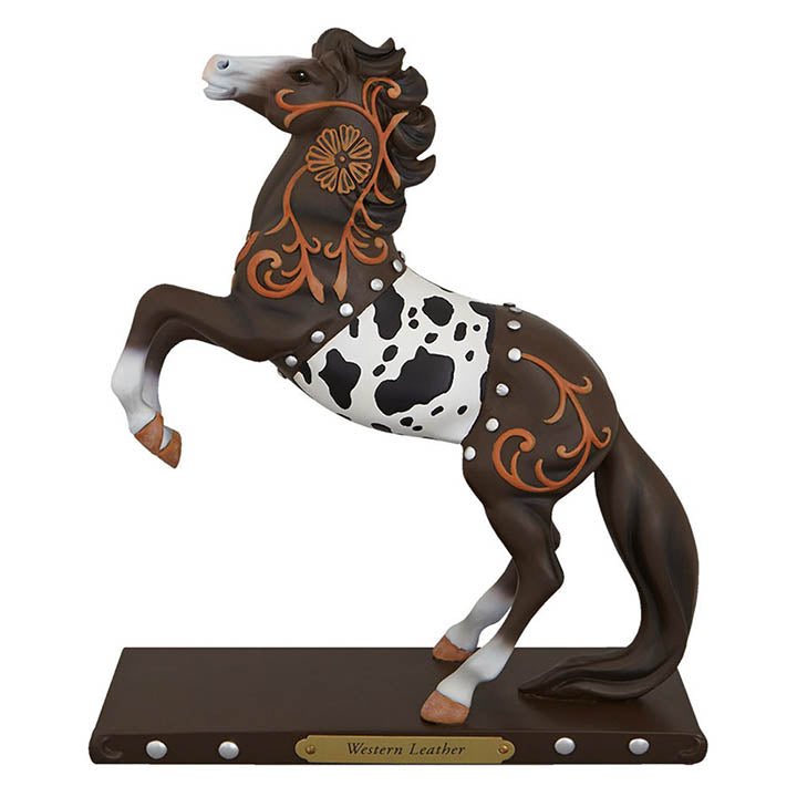 trail of painted ponies western leather horse figurine