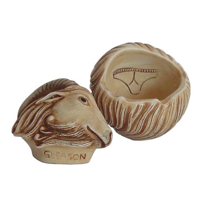 harmony kingdom adam binder gleason ram goat roly poly trinket box figurine open interior carving view