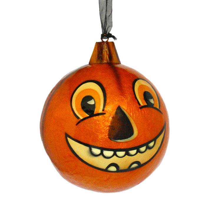 Black Cat or Pumpkin Retro Vintage Style Halloween Ball Ornaments Decor