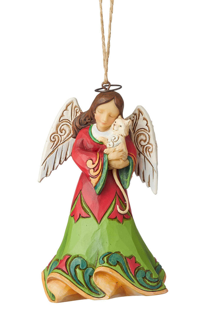 jim shore angel with kitten christmas ornament