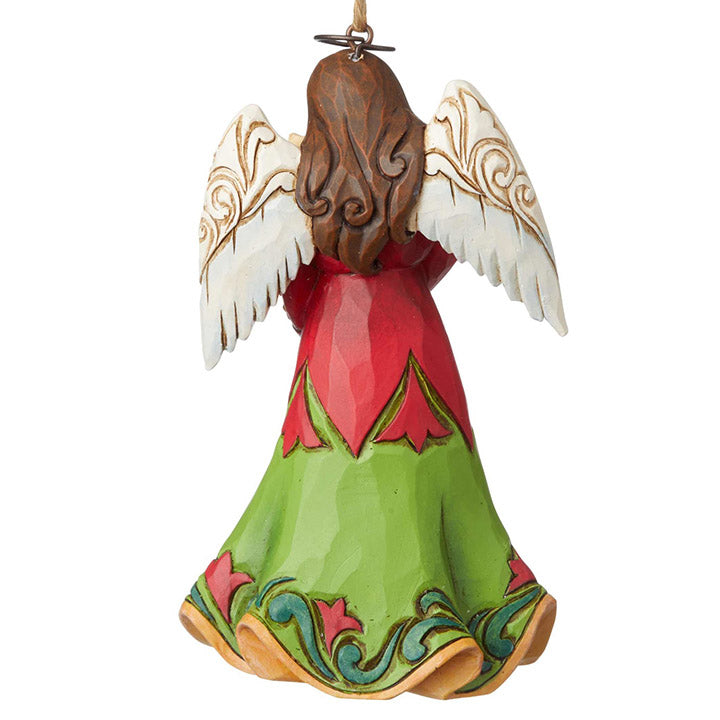 jim shore angel with kitten ornament back view