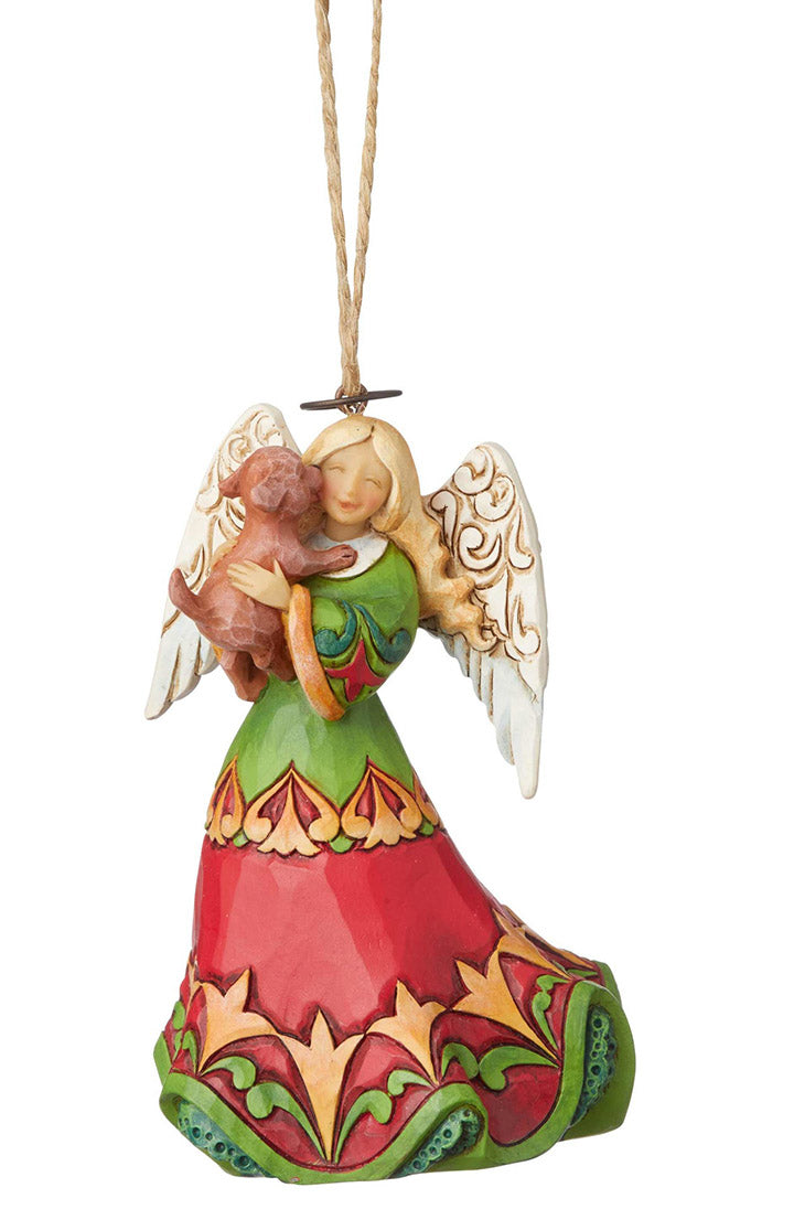 jim shore angel with puppy christmas ornament