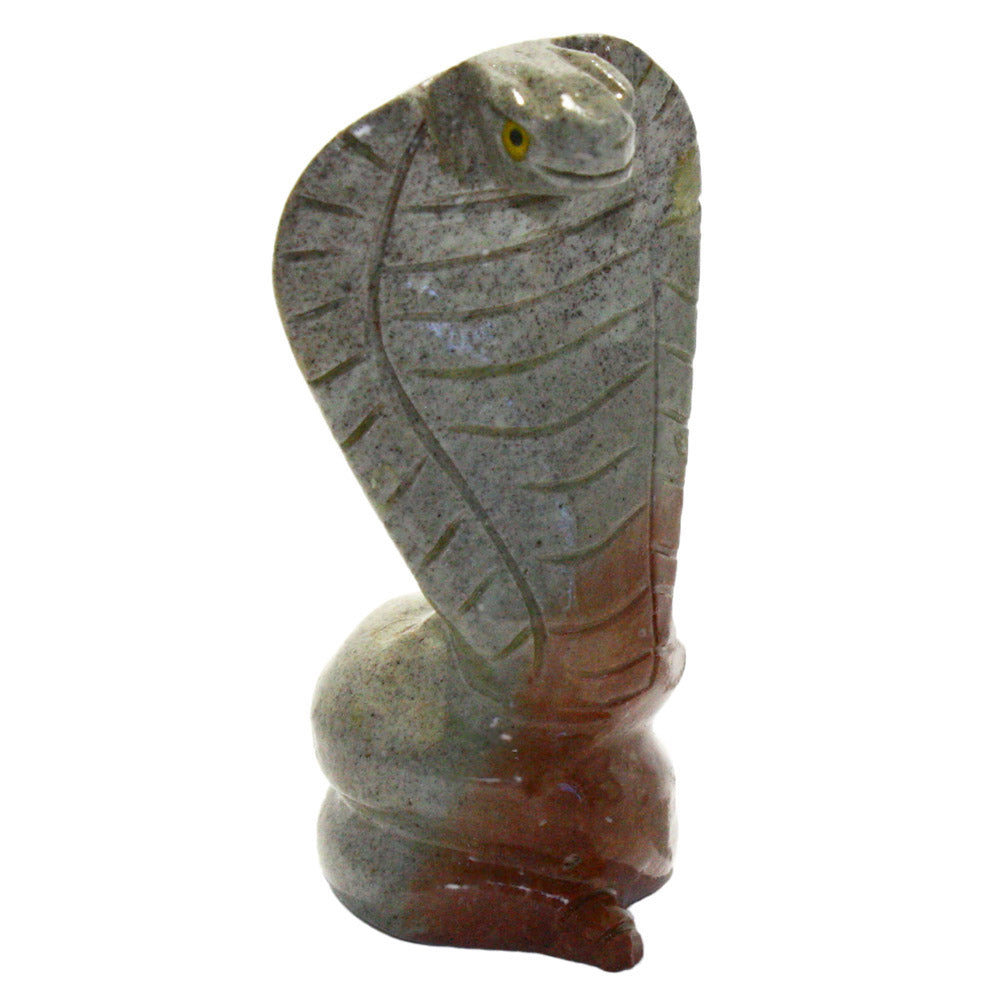 carved soapstone king cobra snake