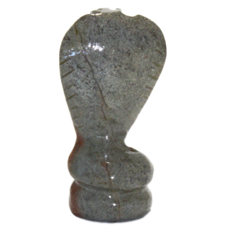 carved soapstone king cobra snake back view