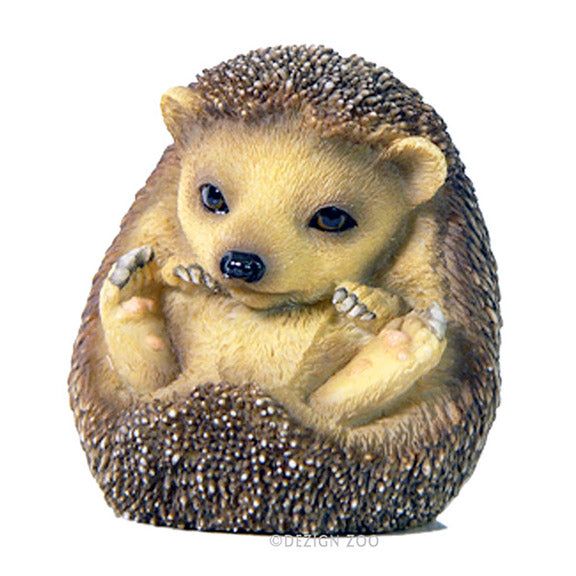realistic resin baby hedgehog sitting figurine