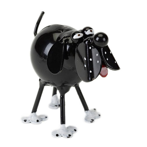 black hound dog metal spoon sculpture