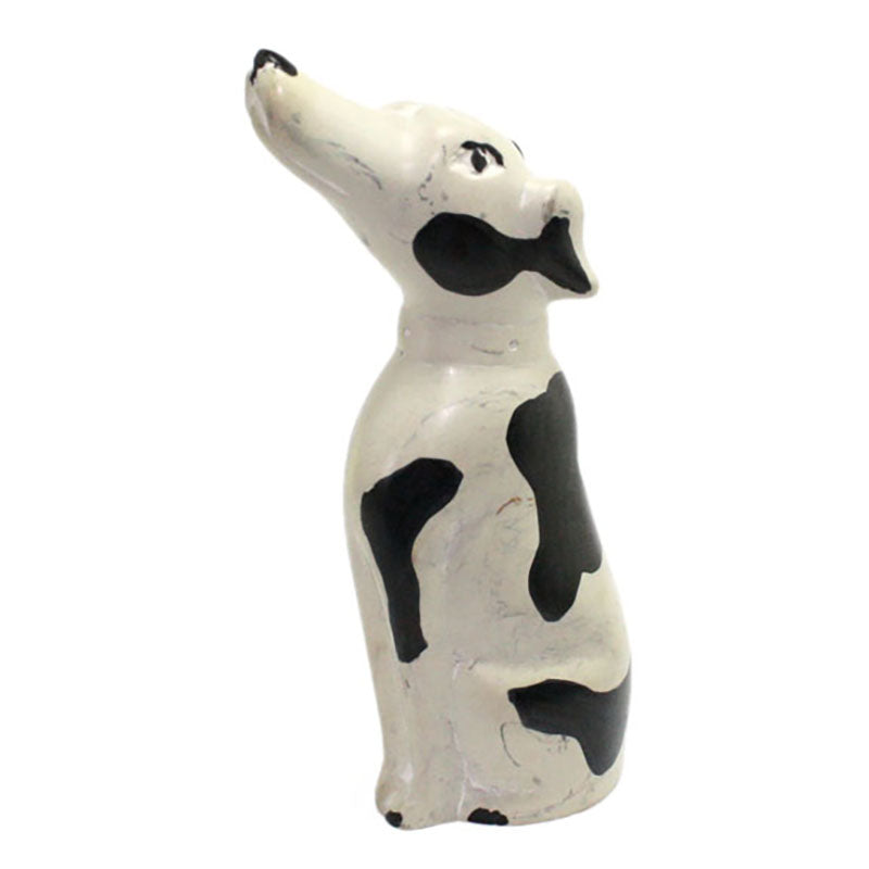carved soapstone spotted dog figurine left view
