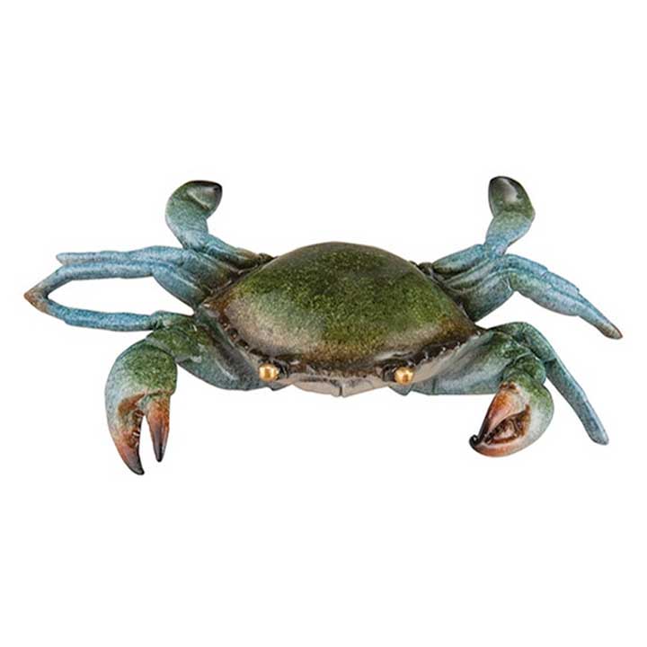  realistic life size blue crab resin figurine - front / top view
