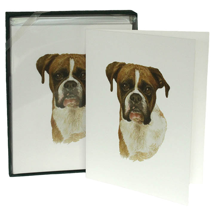10 boxer dog note cards with envelopes