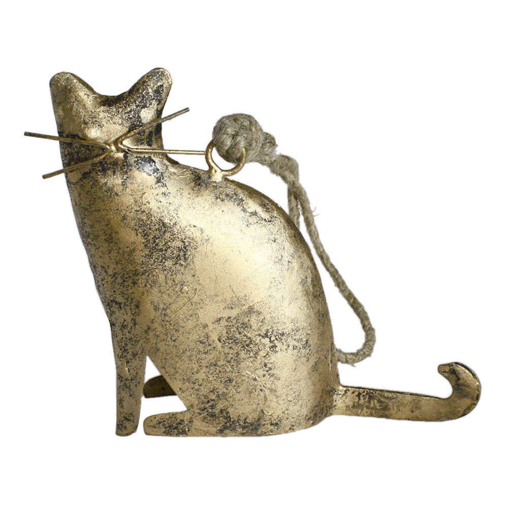 metal sitting cat figurine ornament