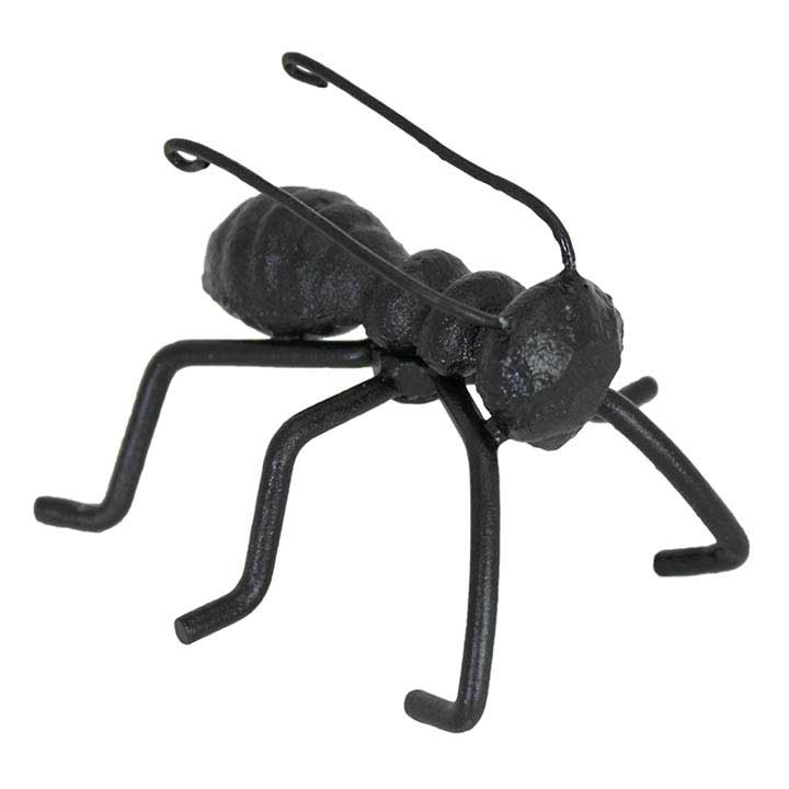 black cast iron ant figurine, pot hanger