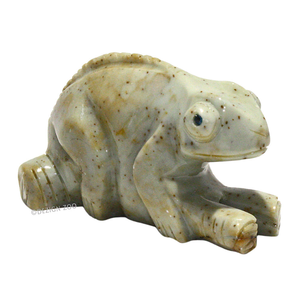 carved soapstone chameleon