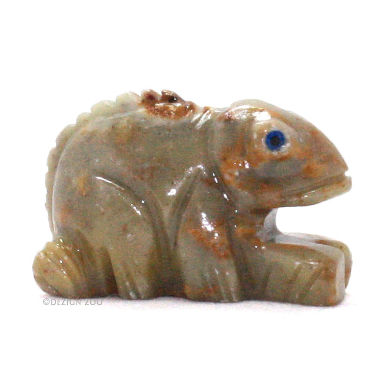 minature carved soapstone chameleon