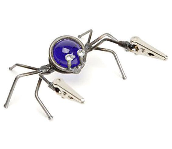 metal and glass crab figurine note holder