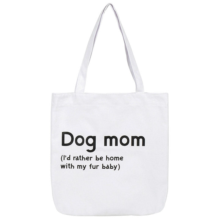 canvas dog mom tote bag