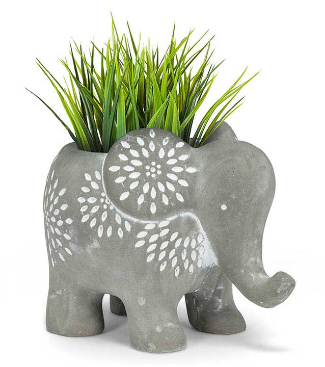 elephant planter pot Abbott Collection 27-Elmer Small Elephant Planter, Grey