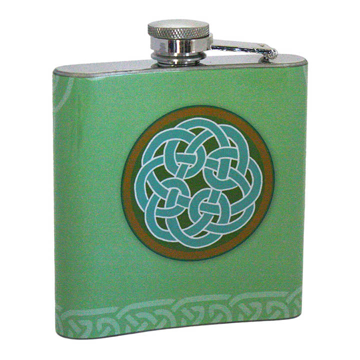 back design of here's to the health of your enemies enemies flask