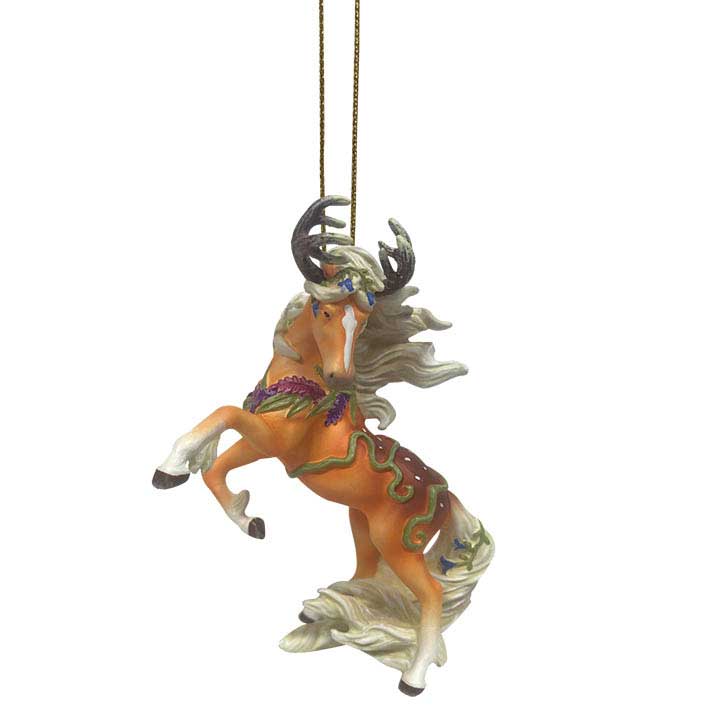 trail of painted ponies 6010846 forest spirit mythical stallion with deer horns rearing hanging ornament
