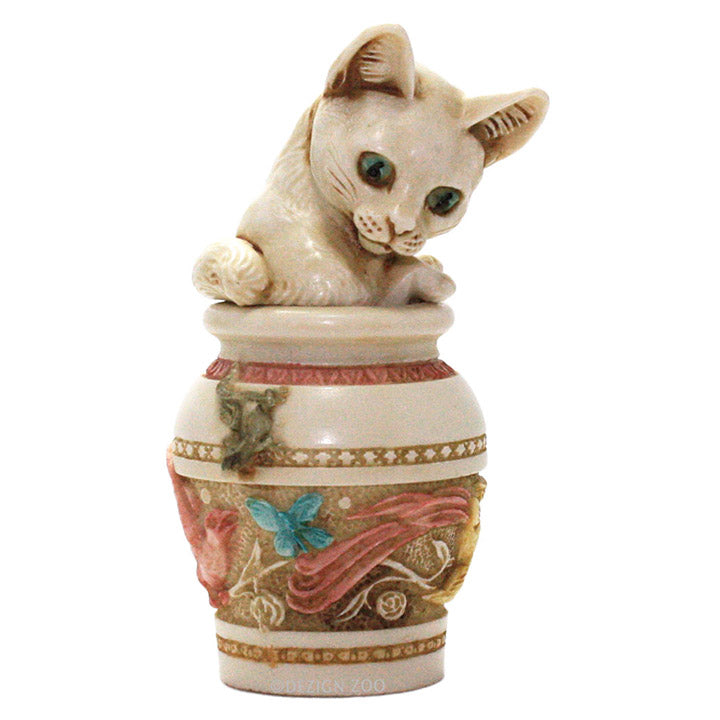 harmony kingdom jardinia white cat in vase treasure jest