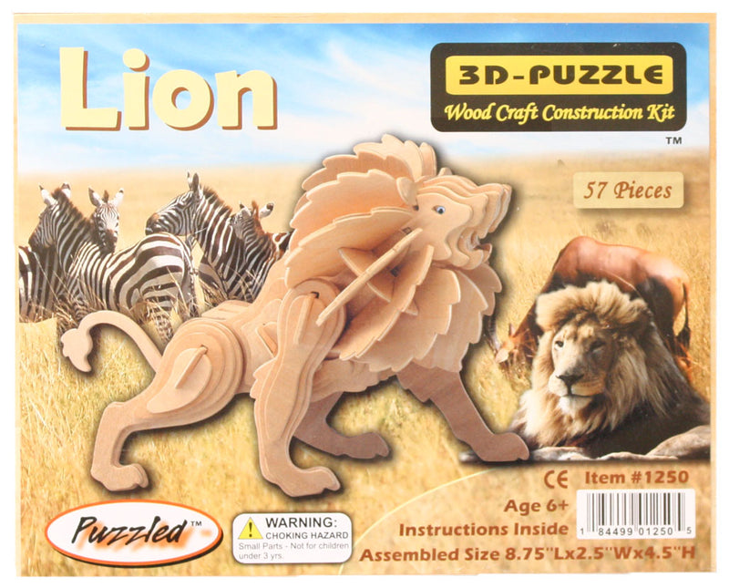 Lion wood puzzle in package