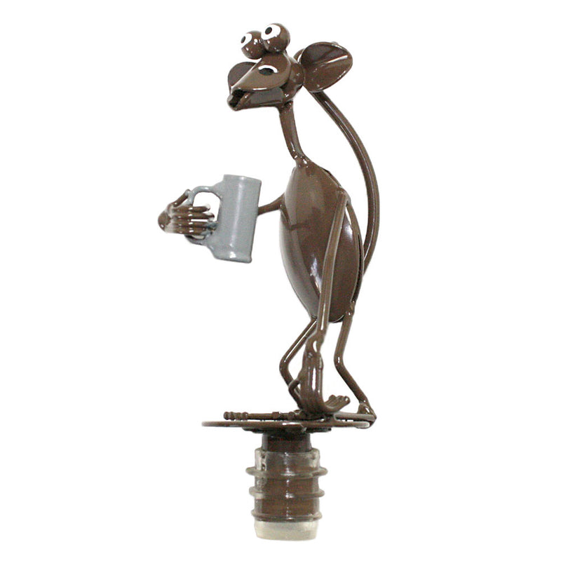 spoon sculpture monkey with beer mug bottle stopper alt view