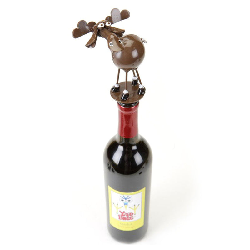 metal spoon sculpture moose stopper on bottle