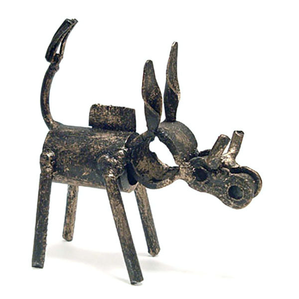 recycled metal warthog figurine