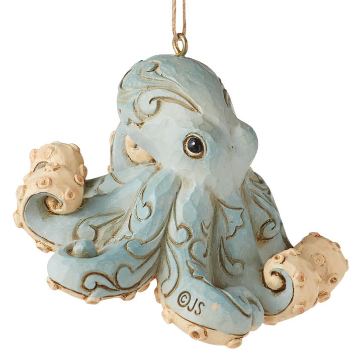 jim shore blue octopus ornament - right side view