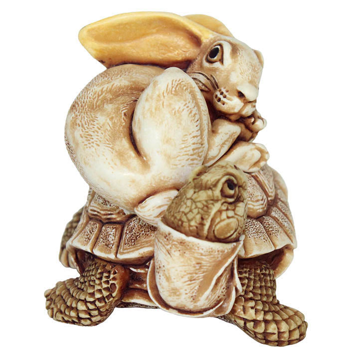 harmony kingdom opposites attract tortoise and hare treasure jest left facing view