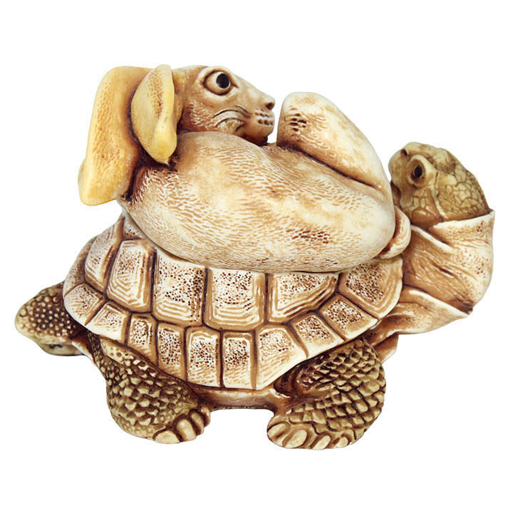 harmony kingdom opposites attract tortoise and hare treasure jest back view