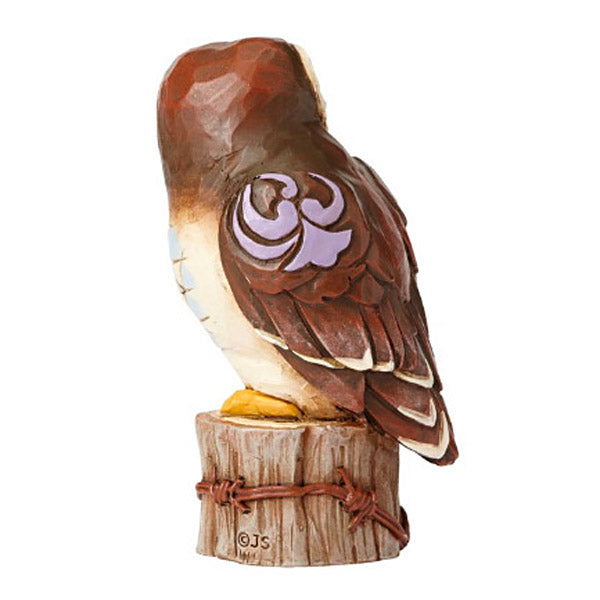 jim shore owl on stump back detail