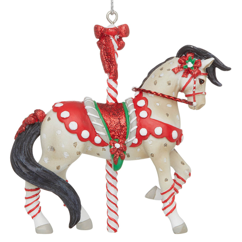 painted ponies peppermint sticks ornament right side view