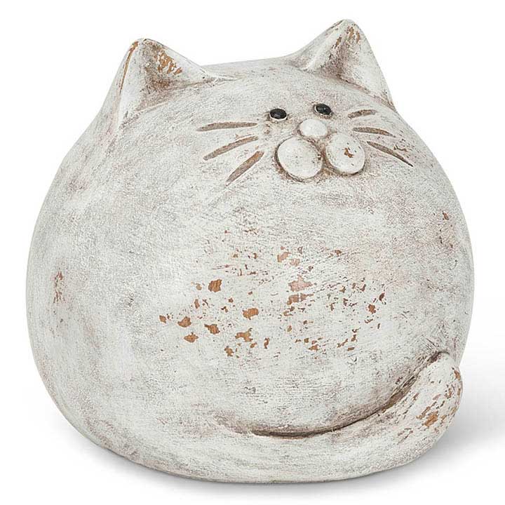 white round ball cat figurine, whimsical decor